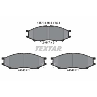Jeu de 4 plaquettes de frein avant TEXTAR OEM MN102192 Jeu de 4 plaquettes de frein avant TEXTAR OEM MN102192
