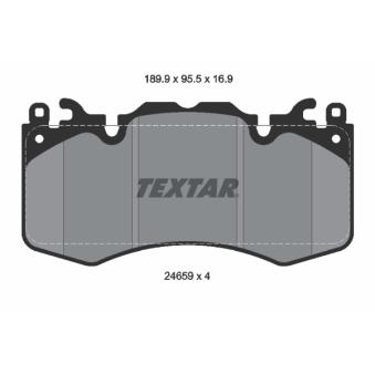 Jeu de 4 plaquettes de frein avant TEXTAR OEM lr020362