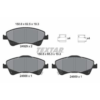 Jeu de 4 plaquettes de frein avant TEXTAR OEM 0446502190