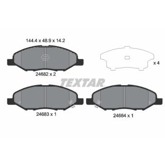 Jeu de 4 plaquettes de frein avant TEXTAR OEM MQ700006