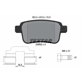 Jeu de 4 plaquettes de frein arrière TEXTAR OEM 440606267R