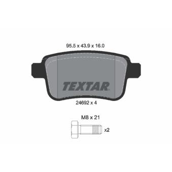 Jeu de 4 plaquettes de frein arrière TEXTAR OEM 4154210400