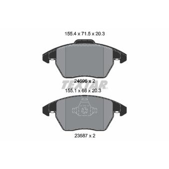 Jeu de 4 plaquettes de frein avant TEXTAR OEM 8X0698151