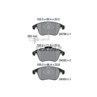 Jeu de 4 plaquettes de frein avant TEXTAR OEM 8K0698151A