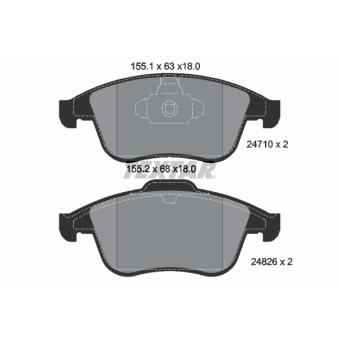 Jeu de 4 plaquettes de frein avant TEXTAR OEM 410605055R