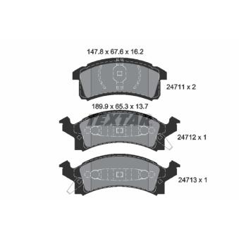 Jeu de 4 plaquettes de frein avant TEXTAR [2471101]