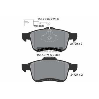 Jeu de 4 plaquettes de frein avant TEXTAR OEM 77365796