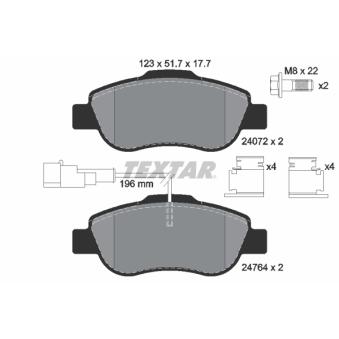 Jeu de 4 plaquettes de frein avant TEXTAR OEM ME9S5J2K021AB