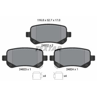 Jeu de 4 plaquettes de frein arrière TEXTAR OEM 068029887AB