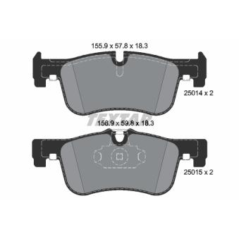 Jeu de 4 plaquettes de frein avant TEXTAR OEM 34116850567