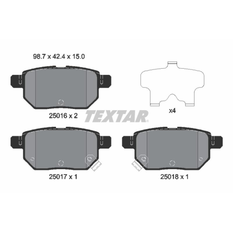 Kit de disques et plaquettes arrière TEXTAR 2501601-1563-00 - Visuel 1