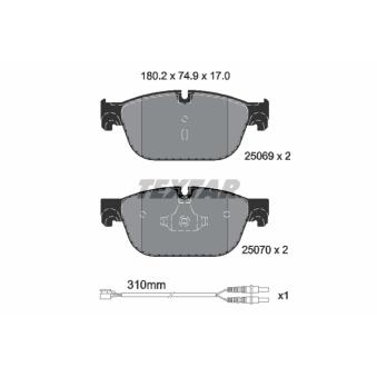 Jeu de 4 plaquettes de frein avant TEXTAR OEM 1612739280