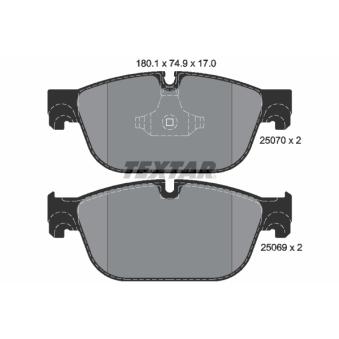Jeu de 4 plaquettes de frein avant TEXTAR OEM 1611839380