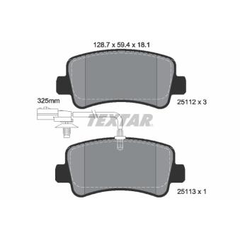 Jeu de 4 plaquettes de frein arrière TEXTAR OEM 4406000Q0H