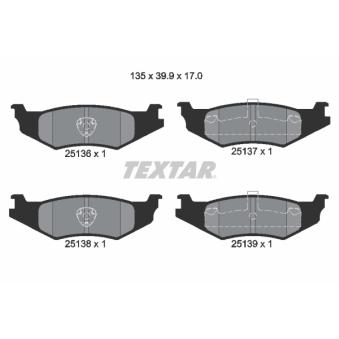 Jeu de 4 plaquettes de frein arrière TEXTAR OEM 4509374