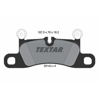 Jeu de 4 plaquettes de frein arrière TEXTAR OEM 99135293902