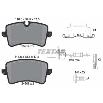 Jeu de 4 plaquettes de frein arrière TEXTAR OEM 4G0698451 Jeu de 4 plaquettes de frein arrière TEXTAR OEM 4G0698451