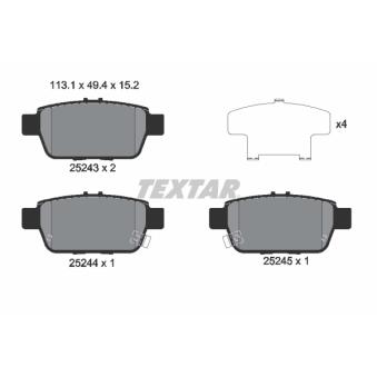 Jeu de 4 plaquettes de frein avant TEXTAR [2524301]