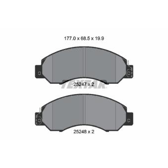 Jeu de 4 plaquettes de frein avant TEXTAR OEM 410600T386