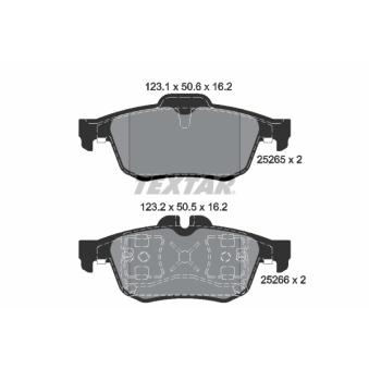 Jeu de 4 plaquettes de frein arrière TEXTAR OEM 440608281R