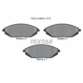 Jeu de 4 plaquettes de frein avant TEXTAR OEM 96682858