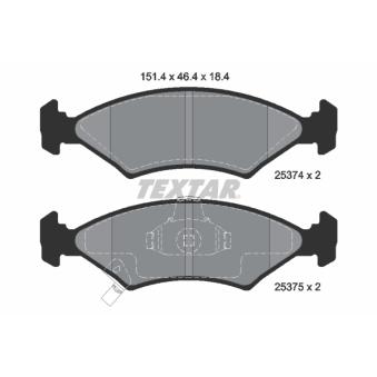 Jeu de 4 plaquettes de frein avant TEXTAR OEM 0K2A23323Z