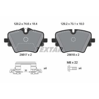 Jeu de 4 plaquettes de frein avant TEXTAR OEM 34108837151