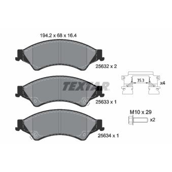 Jeu de 4 plaquettes de frein avant TEXTAR OEM 1723538