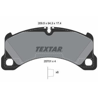 Jeu de 4 plaquettes de frein avant TEXTAR OEM 95B698151AS
