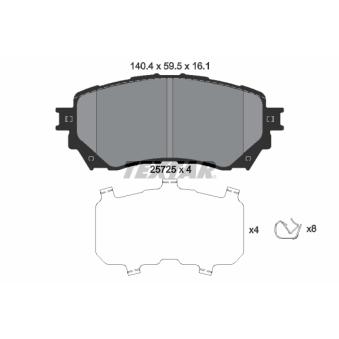 Jeu de 4 plaquettes de frein avant TEXTAR OEM GVYB3328Z Jeu de 4 plaquettes de frein avant TEXTAR OEM GVYB3328Z