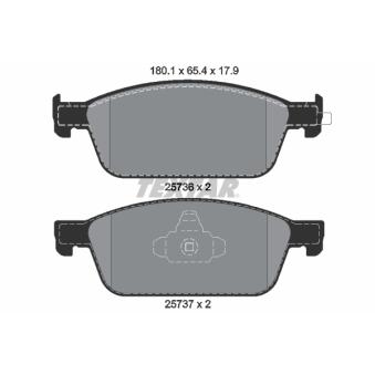 Jeu de 4 plaquettes de frein avant TEXTAR OEM EJ7Z2001A