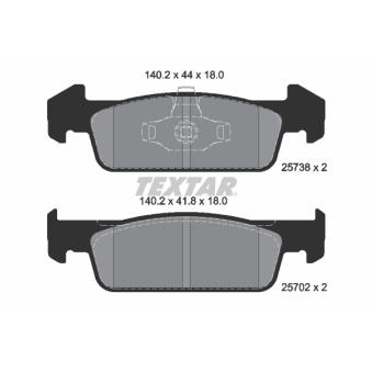 Jeu de 4 plaquettes de frein avant TEXTAR OEM 410602396R