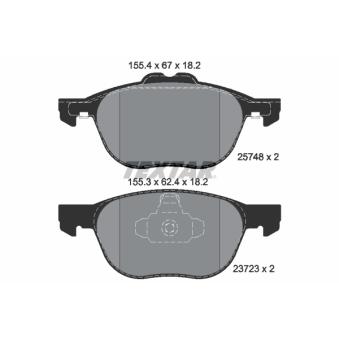Jeu de 4 plaquettes de frein avant TEXTAR OEM 2048661