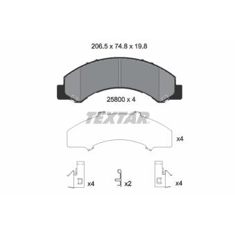 Jeu de 4 plaquettes de frein avant TEXTAR OEM 8973292660