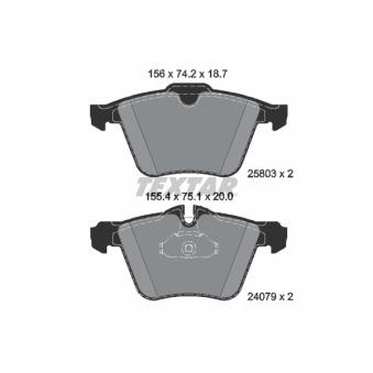 Jeu de 4 plaquettes de frein avant TEXTAR OEM T2R10202