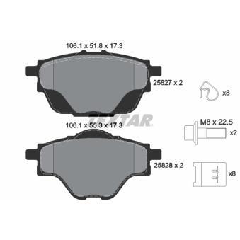 Jeu de 4 plaquettes de frein arrière TEXTAR OEM 95525386
