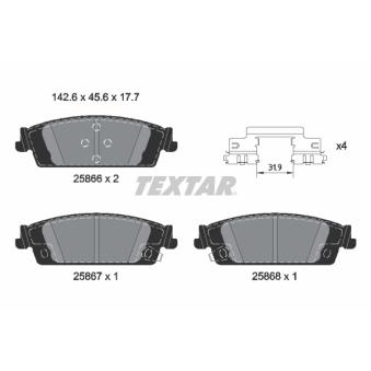 Jeu de 4 plaquettes de frein avant TEXTAR [2586601]