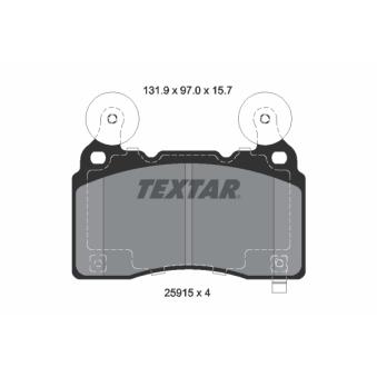 Jeu de 4 plaquettes de frein avant TEXTAR OEM 22907156