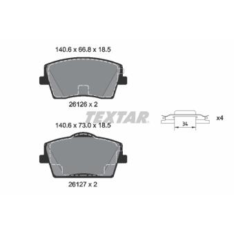 Jeu de 4 plaquettes de frein avant TEXTAR OEM 31471407