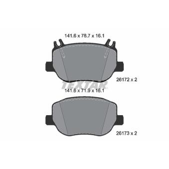 Jeu de 4 plaquettes de frein arrière TEXTAR OEM A0004236301 Jeu de 4 plaquettes de frein arrière TEXTAR OEM A0004236301