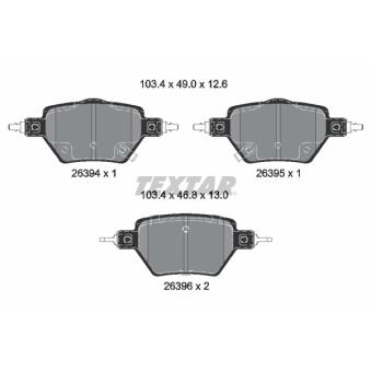 Jeu de 4 plaquettes de frein avant TEXTAR [2639401]