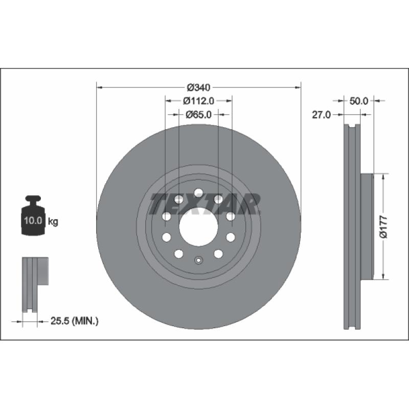 Kit de disques et plaquettes avant TEXTAR 2640801-3374-00 - Visuel 2