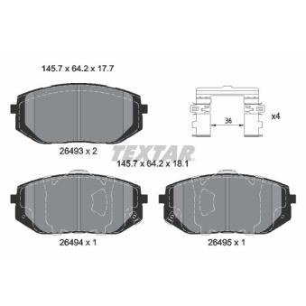 Jeu de 4 plaquettes de frein avant TEXTAR OEM 58101N7A10