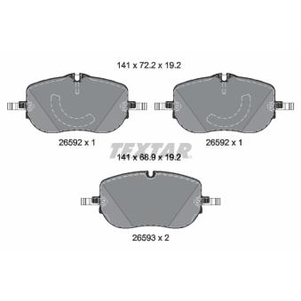 Jeu de 4 plaquettes de frein avant TEXTAR OEM A0004200004