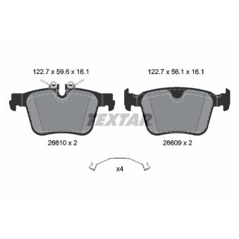 Jeu de 4 plaquettes de frein arrière TEXTAR OEM 32287447