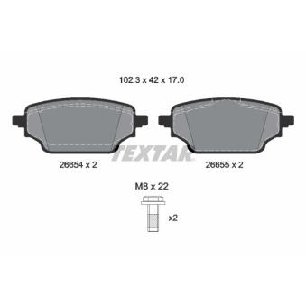 Jeu de 4 plaquettes de frein arrière TEXTAR OEM 440600498R