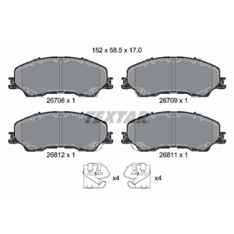 Jeu de 4 plaquettes de frein avant TEXTAR OEM 8975128370
