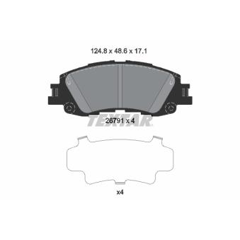 Jeu de 4 plaquettes de frein avant TEXTAR OEM 04465K0020 Jeu de 4 plaquettes de frein avant TEXTAR OEM 04465K0020