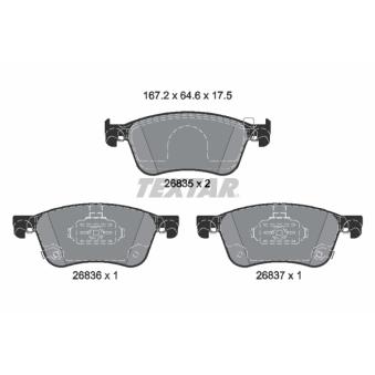 Jeu de 4 plaquettes de frein avant TEXTAR [2683501]