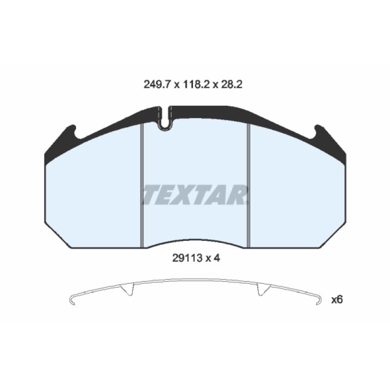 Jeu de 4 plaquettes de frein avant TEXTAR 2911303 - Visuel 1